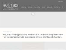 Tablet Screenshot of hunters-solicitors.co.uk